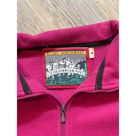 Vintage Rugby Northwest Columbia Knit Pink 1/4 Zip Pullover USA Made Size Small - Picture 4 of 5
